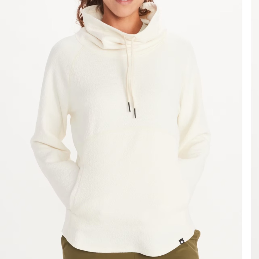NWT MARMOT Annie Long Sleeve Drawstring Funnel Neck Sweatshirt w/ Thumbholes